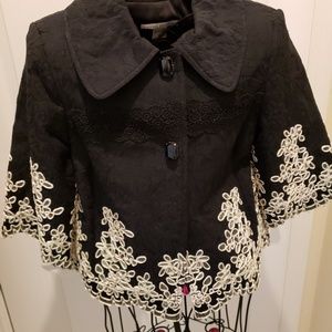 Peter Nygard Sz 4 Black Jacket with Embroidery